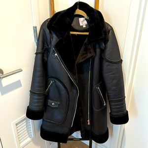 Black faux fur lined urban code coat from ASOS